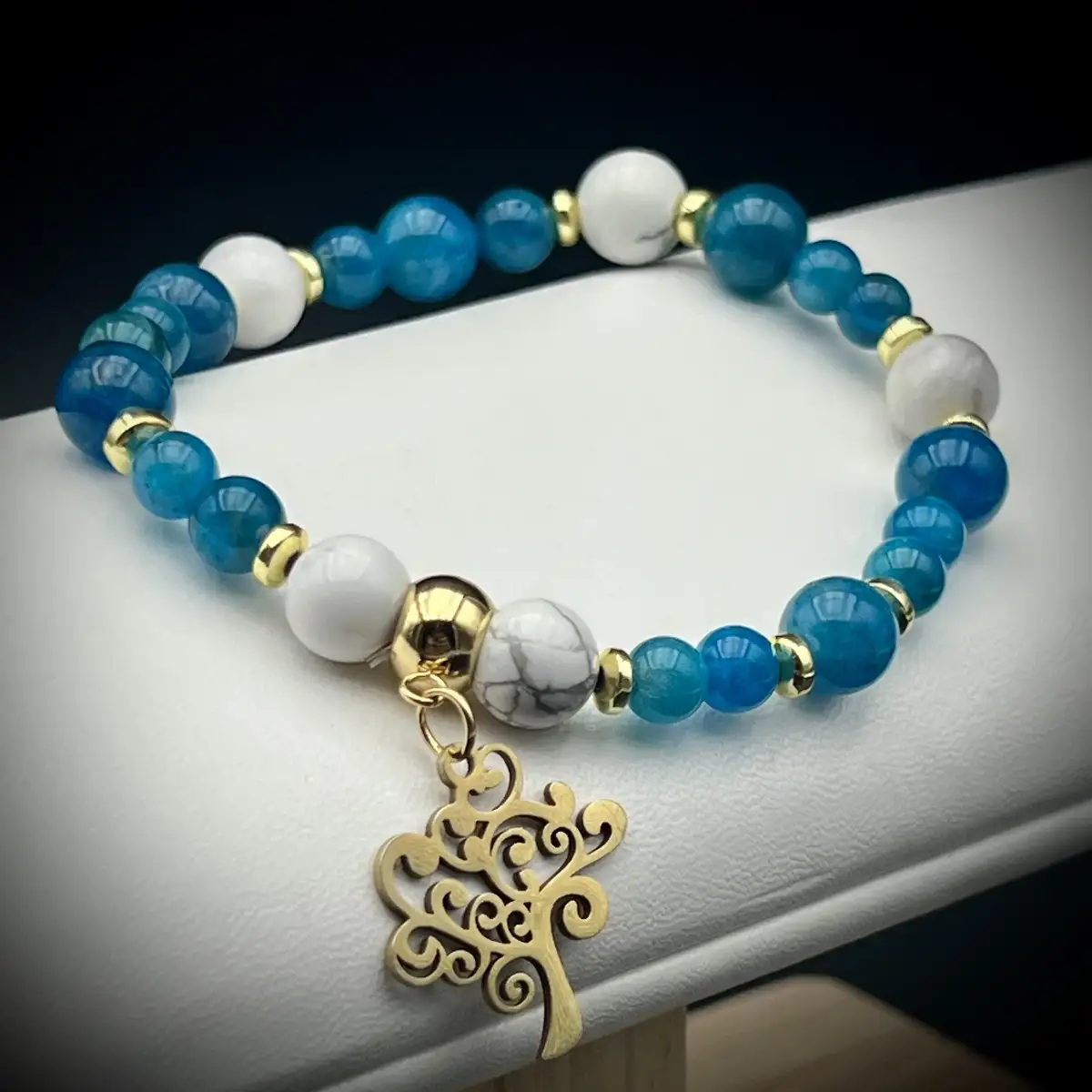 Bracelet Apatite Bleue & Howlite