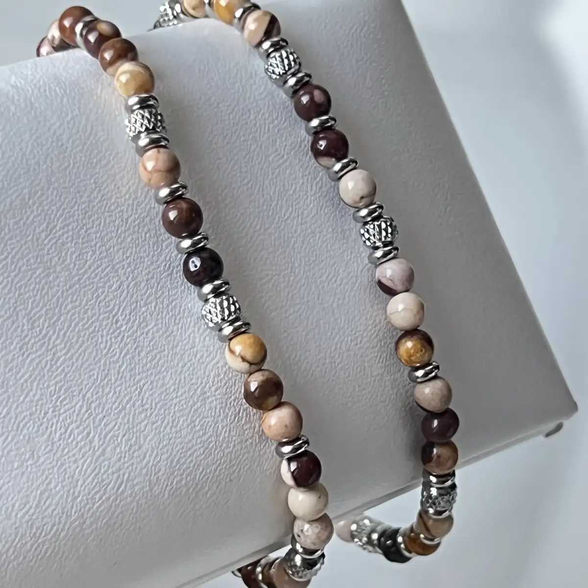 Bracelet Jaspe Cappuccino – Perles 4 mm