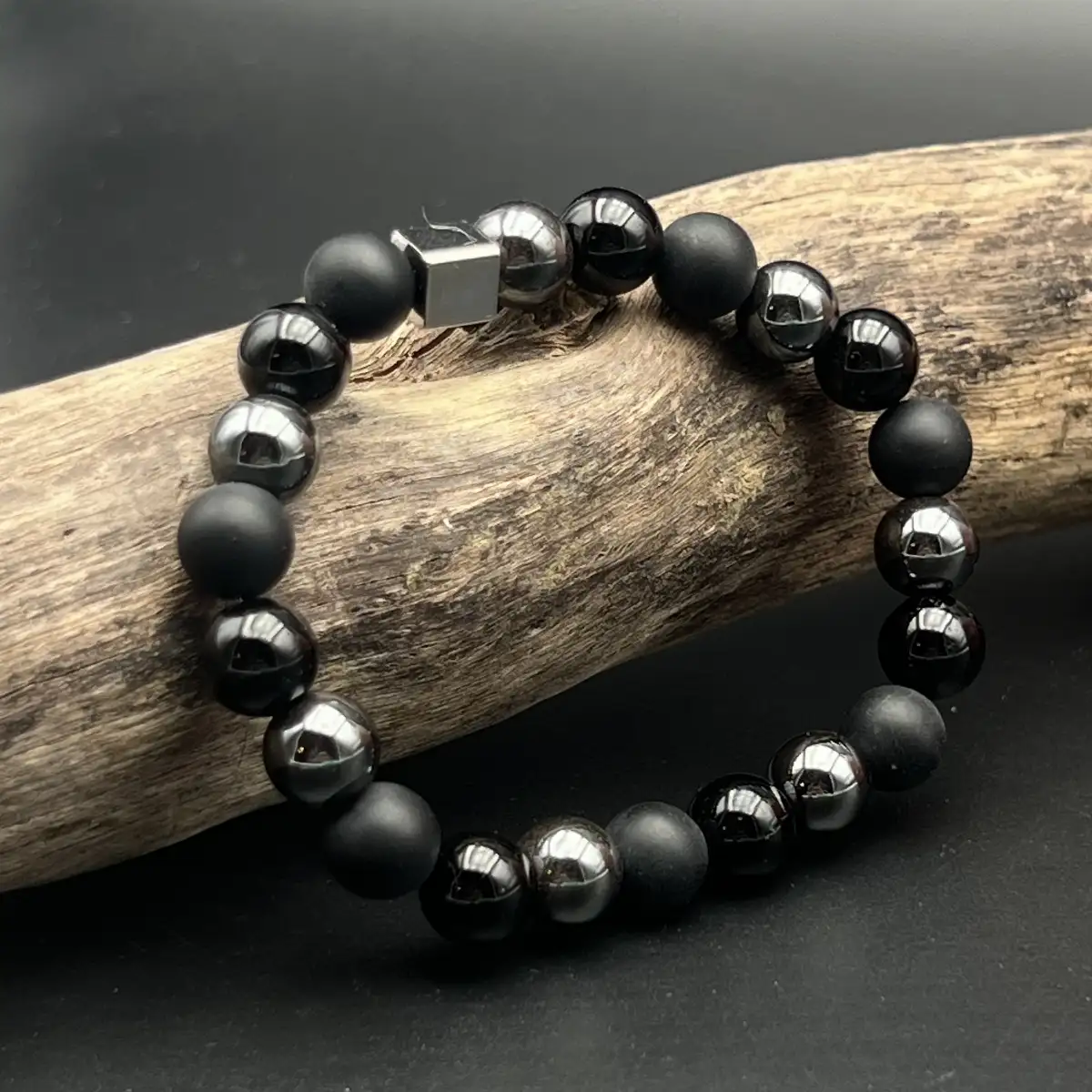 Bracelet Protection et énergie – Tourmaline, Onyx et Hématite