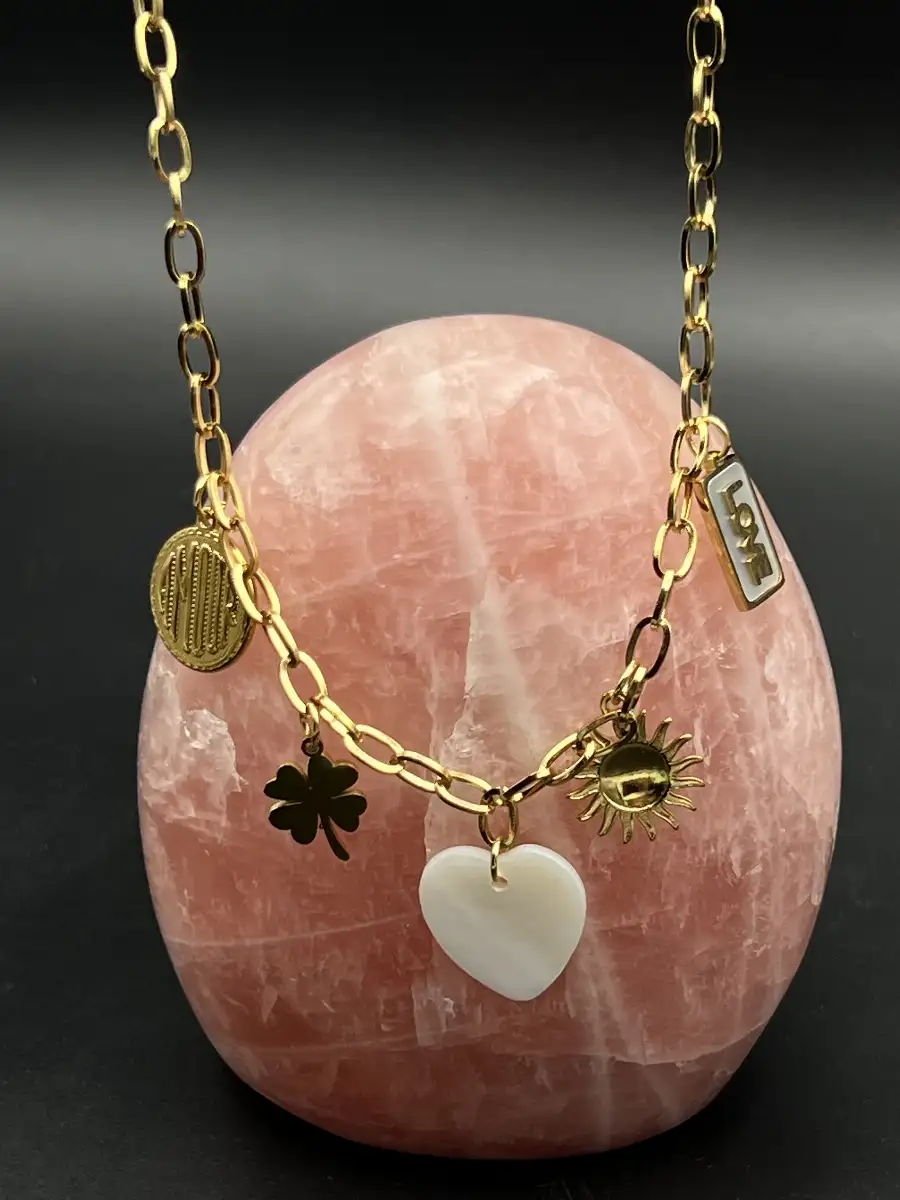 Pendentif Cœur en nacre – Breloque LOVE en nacre