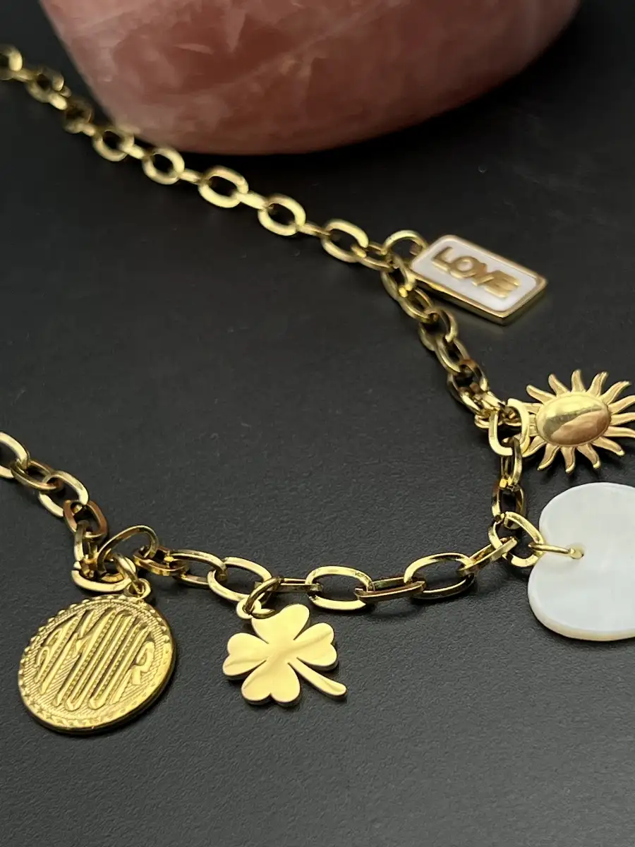 Pendentif Cœur en nacre – Breloque LOVE en nacre