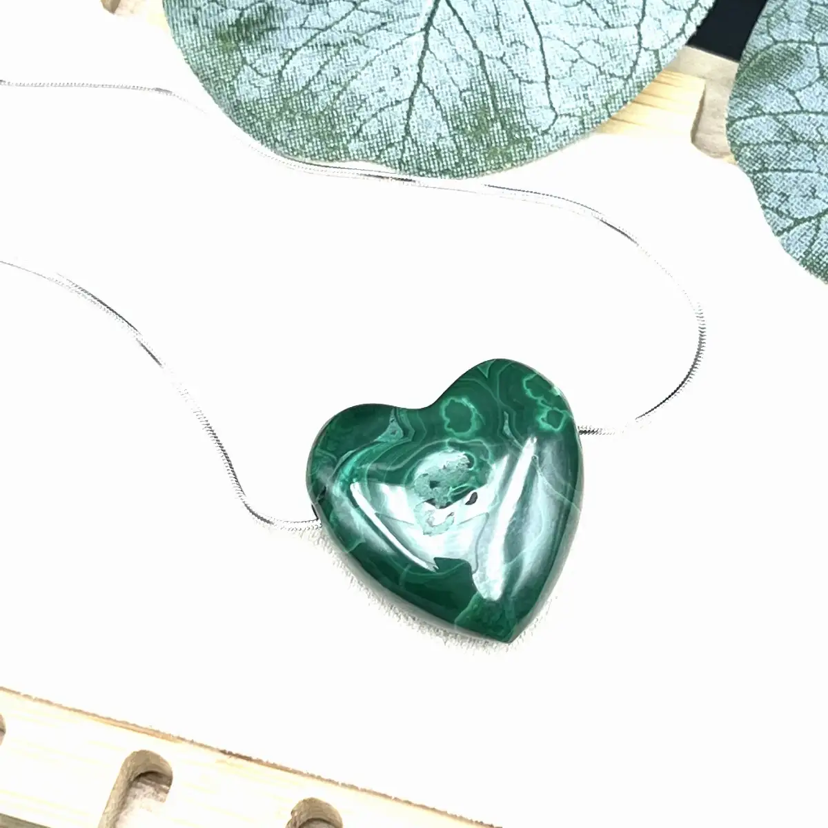 Pendentif Cœur en malachite