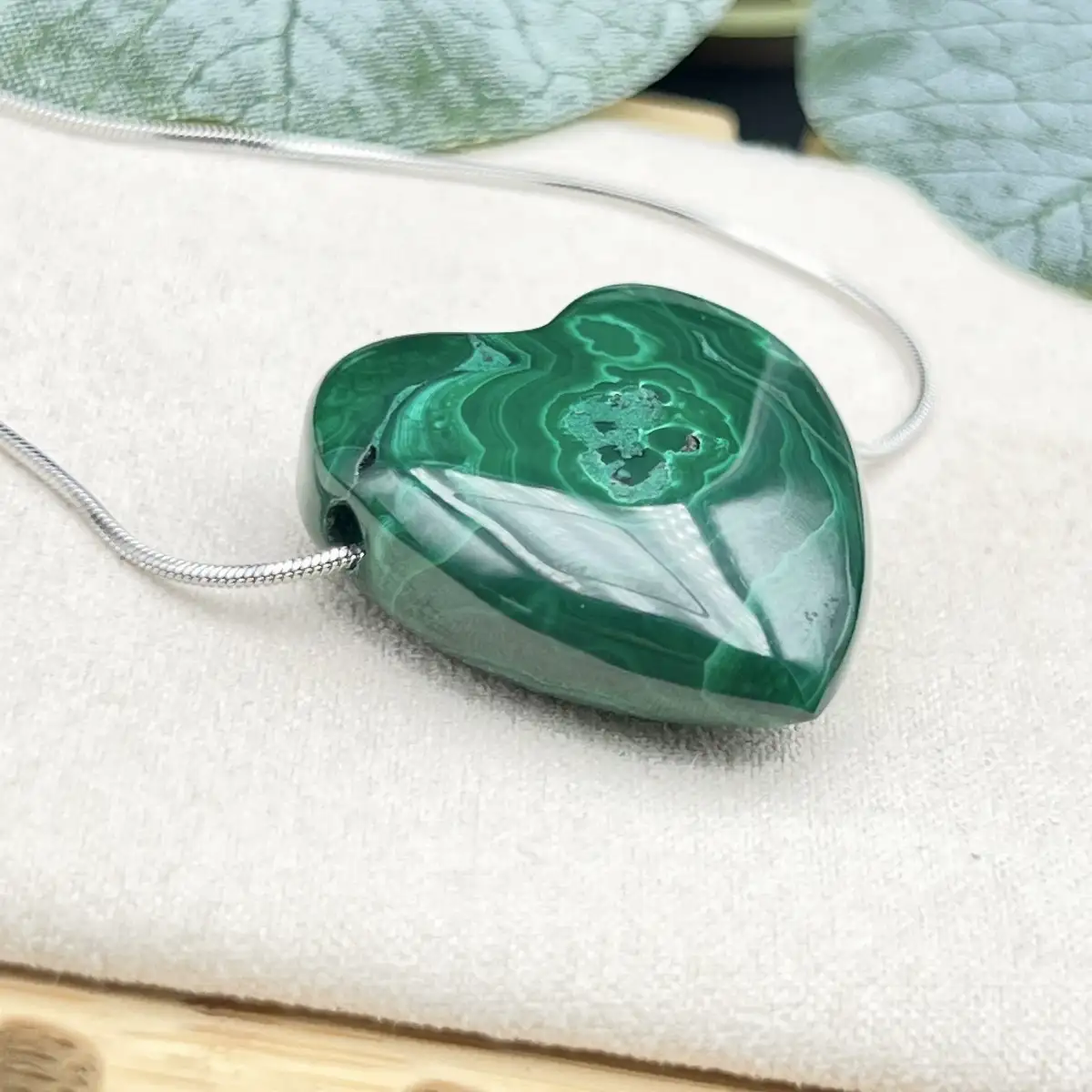 Pendentif Cœur en malachite